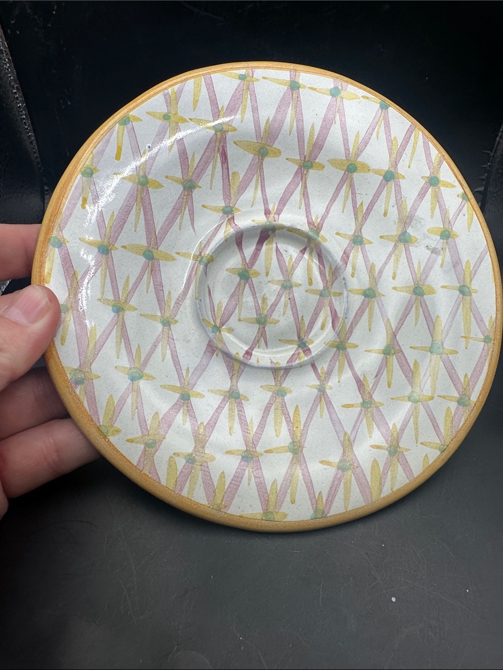 MacKensie Childs Manchester Patterned Ceramic Plate 6.75"
